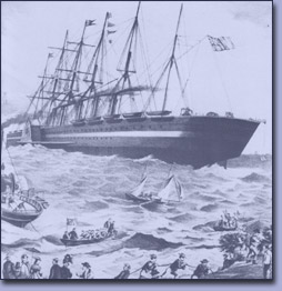 Die Great Eastern beim Verlegen des ersten Transatlantikkabels Die Great Eastern beim Verlegen des ersten Transatlantikkabels